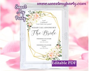 Geometric Call anyone but the Bride sign template, Floral Call anyone but the Bride sign template, (128)
